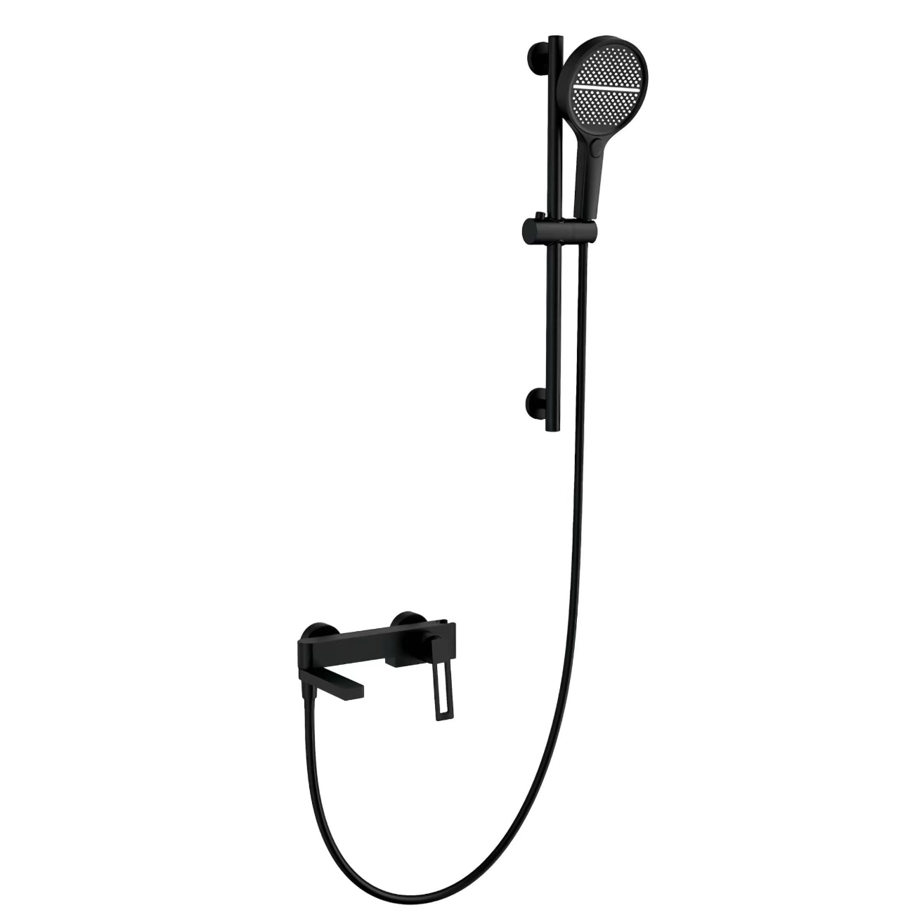 I-Black Minimalist Round Handheld Handheld Head With Height Adjustment