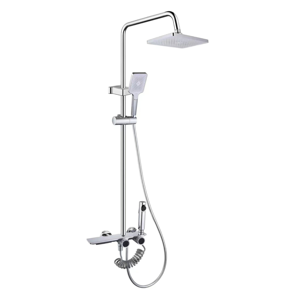 Ishawara yemvula yesikwele ye-Chrome ekhanyayo Isethi enamaKnobho Akabili