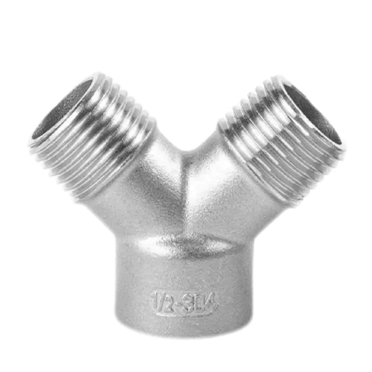 I-BSP Stainless Steel Female-Female-Male Y-Type Pipe Tee