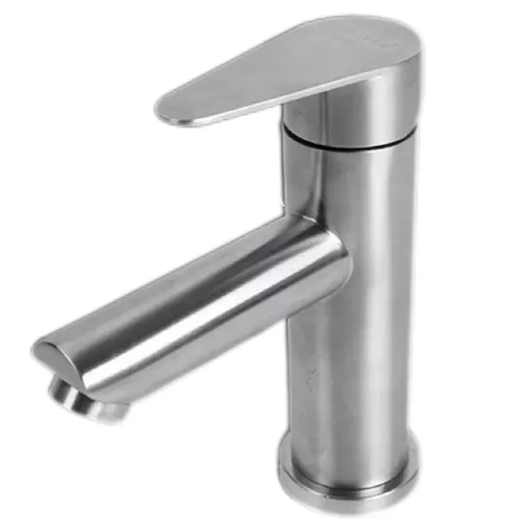 I-Cylindrical Flat Handle Hot And Cold Basin Faucet