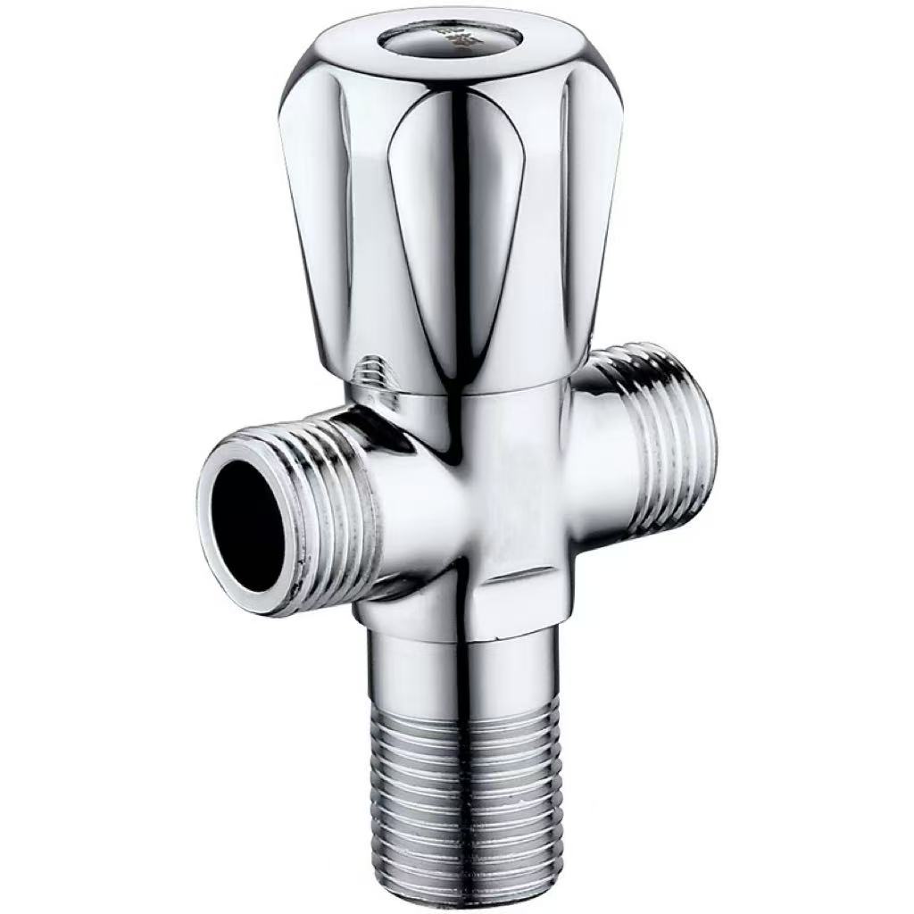 Electroplated Petal Handle Three-Way Diverter Valve Electroplated Petal Handle Three-Way Diverter Valve