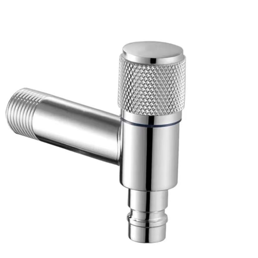 Isibambo Esinwetshiwe Se-Knurled Angle Valve Yamanzi-Stop Isibambo Esinwetshiwe Se-Knurled Angle Valve Yamanzi-Stop
