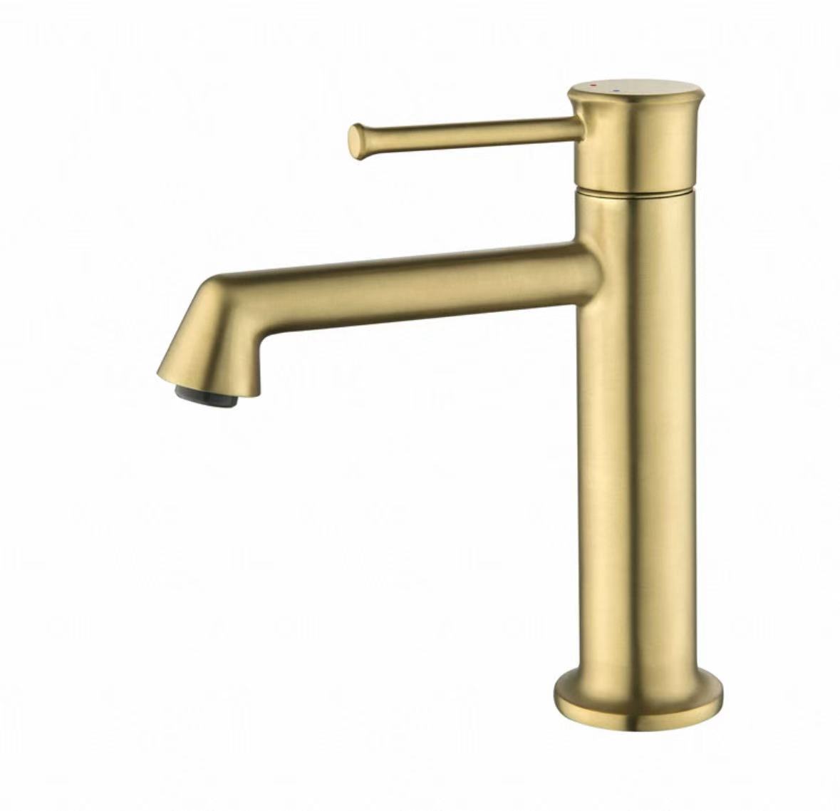 I-Matte Gold Cylindrical Single-Control Faucet