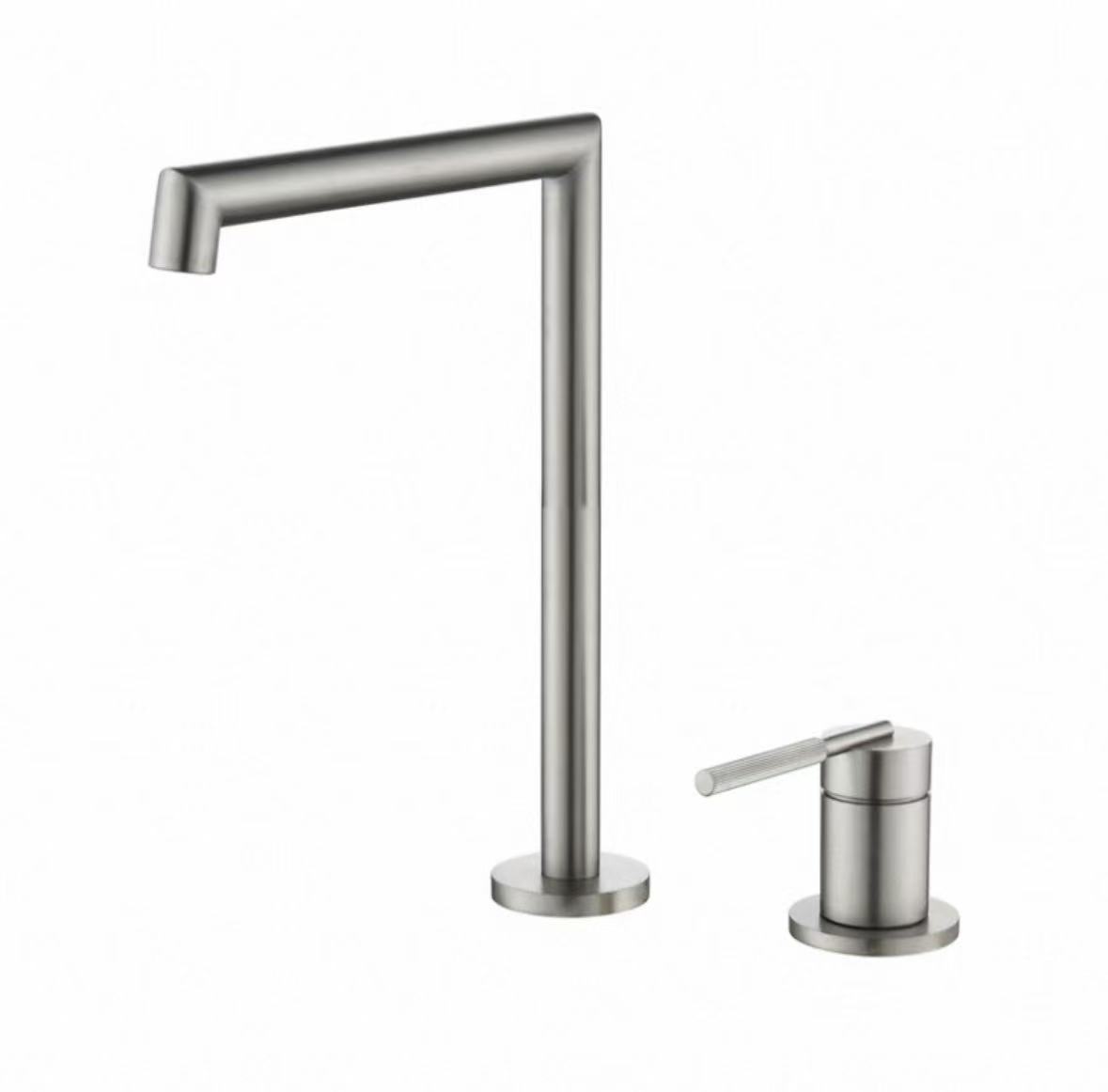 I-Mirror Silver Geometric Split Faucet